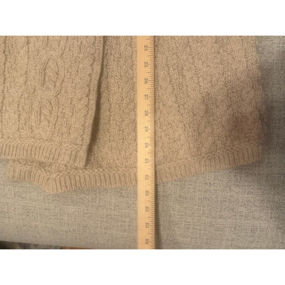 Aran Crafts Ireland Merino Wool Cable Knit Sweater Coat Cardigan Women Cream M - Picture 11 of 13
